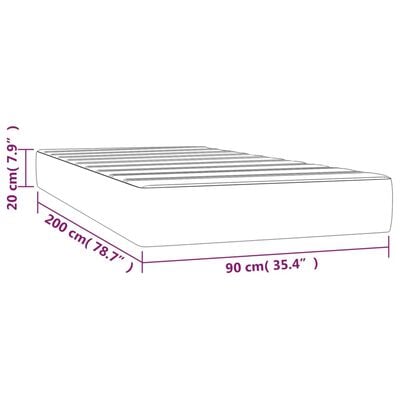 vidaXL Pocketveringmatras 90x200x20 cm kunstleer bruin