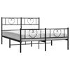 vidaXL Bedframe met hoofd- en voeteneinde metaal zwart 140x190 cm