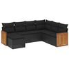 vidaXL 7-delige Loungeset met kussens poly rattan zwart