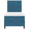 vidaXL LED Box Spring Bed met matras Donkerblauw 90 x 200 cm Fluweel