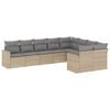 vidaXL 9-delige Loungeset met kussens poly rattan beige
