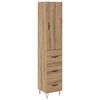 vidaXL Highboard Artisan Eiken 34,5 x 34 x 90 cm Bewerkt hout