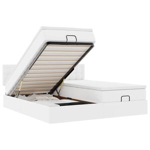 vidaXL Ottoman bed met matrassen en LED's 180x200cm kunstleer wit