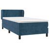 vidaXL Boxspring met matras fluweel donkerblauw 90x200 cm