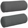 vidaXL Bolster Kussens 2 stuks Donkergrijs &Oslash; 15 x 40 cm Stof
