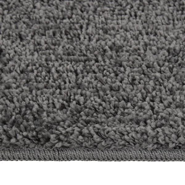 vidaXL Vloerkleed shaggy anti-slip 80x150 cm donkergrijs