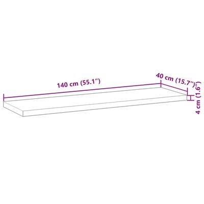 vidaXL Wastafelblad 140x40x4 cm onbehandeld massief acaciahout