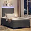vidaXL LED Box Spring Bed Lichtgrijs en wit. 120 x 200 cm Katoen Stof