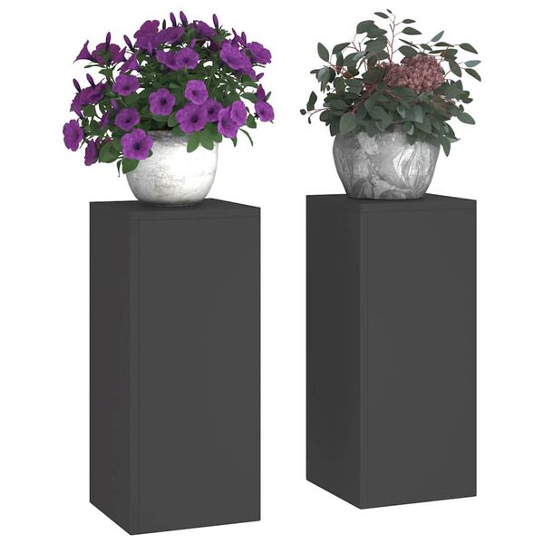 vidaXL Plantenstandaard 2 pcs Zwart 24 x 24 x 55 cm Staal