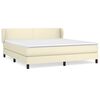 vidaXL Boxspring met matras kunstleer cr&egrave;mekleurig 160x200 cm