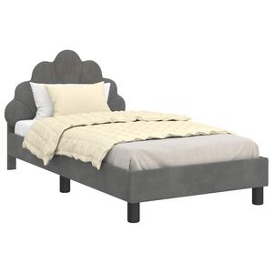 vidaXL Bedframe voor kinderen met hoofdbord Donkergrijs 80 x 160 cm