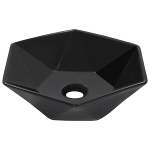 vidaXL Wastafel 41x36,5x12 cm keramiek zwart