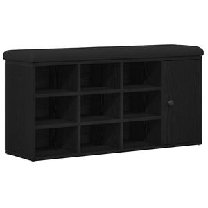 vidaXL Opslagbank met plank Zwart Eiken 102 x 32 x 50 cm Bewerkt hout