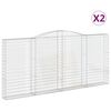 vidaXL Schanskorven 2 st gewelfd 400x30x180/200 cm ijzer