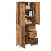vidaXL Hoge kast met lade 2 pcs Oudhout Bewerkt hout
