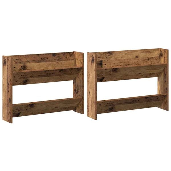 vidaXL Schoenenkast 2 pcs Oud hout 80 x 18 x 60 cm Bewerkt hout