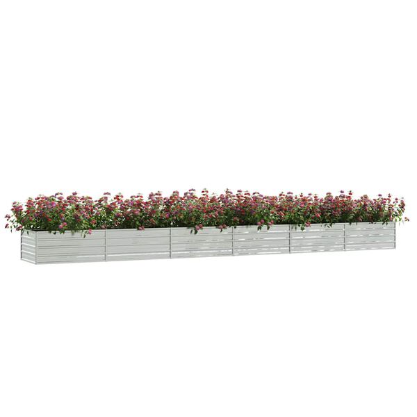 vidaXL Plantenbak verhoogd 600x80x45 cm gegalvaniseerd staal zilver