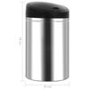 vidaXL Afvalpapier manden Zwart Roestvrij staal