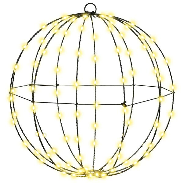 vidaXL Bal met 192 LED 2 pcs Warmwit 43,5 cm Metaal
