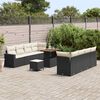 vidaXL Tuinbankenset 11 pcs Zwart poly rattan