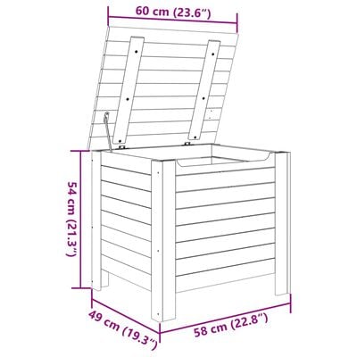 vidaXL Opbergbox met deksel RANA 60x49x54 cm massief grenenhout wit