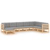 vidaXL 8-delige Loungeset met kussens massief grenenhout