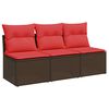 vidaXL | Tuin Sofa | met kussen Bruin 165 x 62 x 69 cm Poly rattan