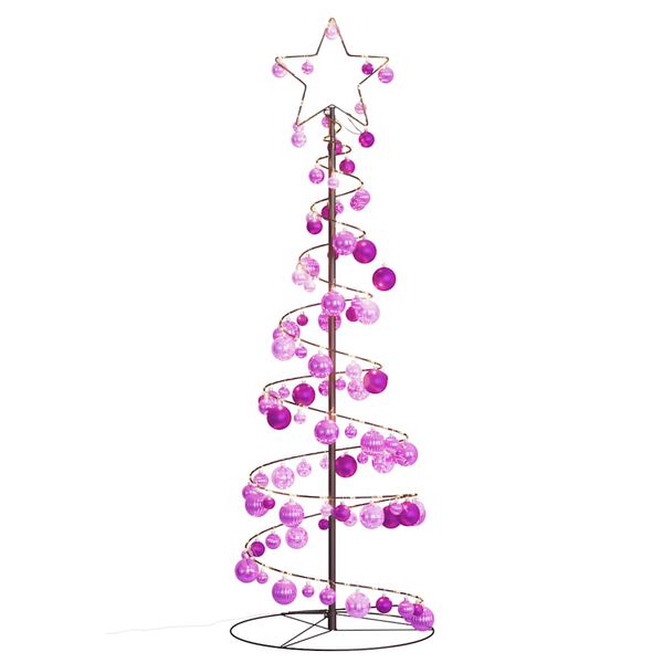 vidaXL LED-kerstboom met kerstballen 100 LED's warm wit 150 cm