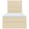 vidaXL Opbergbed met LED met matras Cr&egrave;me 100 x 200 cm Polyester