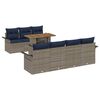 vidaXL Tuin Sofa Set 8 st grijs en marineblauw