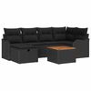 vidaXL Tuinbankenset 7 st Zwart Poly riet