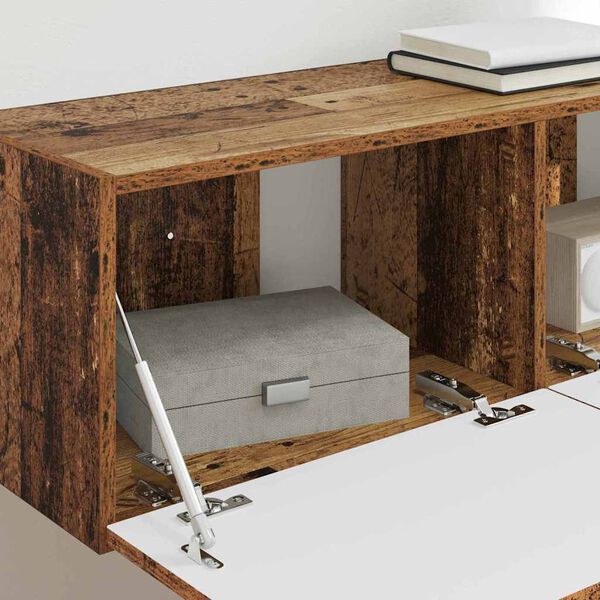 vidaXL TV Wandkast Oud Hout 98 x 31 x 29,5 cm Bewerkt hout