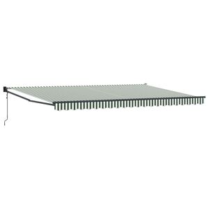 vidaXL Inklapbaar Zonnescherm Groen en Wit 500 &times; 300 cm