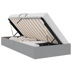 vidaXL Ottoman Bedframe met opslag Lichtgrijs 90 x 190 cm Stof