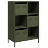 vidaXL Hoge kast 68x39x103,5 cm staal olijfgroen