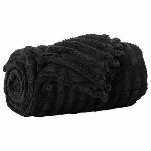 vidaXL Gooi Deken Zwart 150 x 130 cm Fleece