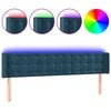 vidaXL Hoofdbord LED 203x16x78/88 cm fluweel donkerblauw