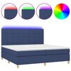 vidaXL Boxspring met matras en LED stof blauw 200x200 cm