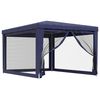 vidaXL Partytent met 4 mesh zijwanden 3x4 m HDPE blauw