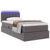 vidaXL Opbergbed met LED met matras Grijs 100 x 200 cm Nep Leer