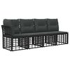 vidaXL 4-Zits Tuin Sofa met Linker Arm 4 pcs Zwart poly rattan
