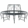vidaXL Boom bank 8-Aantal zitplaatsen &Oslash; 160 x 89 cm Staal Zilvergrijs
