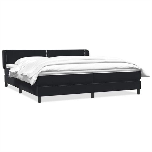 vidaXL Boxspringbed met matrassen 180x220 cm fluweel zwart