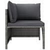 vidaXL 6-delige Loungeset met kussens poly rattan grijs