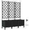 vidaXL Tuin Pot met Irrigatie en Wielen 3 st Zwart 120 x 40 x 148 cm