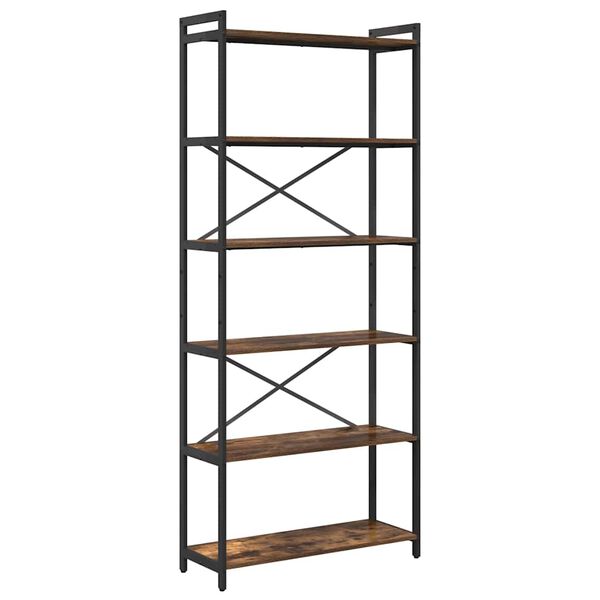 vidaXL Boekenkast Gerookt eiken 40 x 30 x 85 cm Bewerkt hout