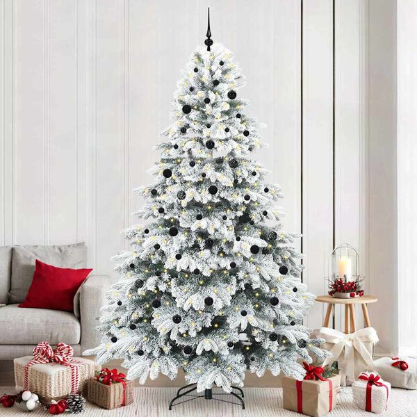 vidaXL Kunstkerstboom met 300 LED met standaard Wit 240 cm PE en PVC