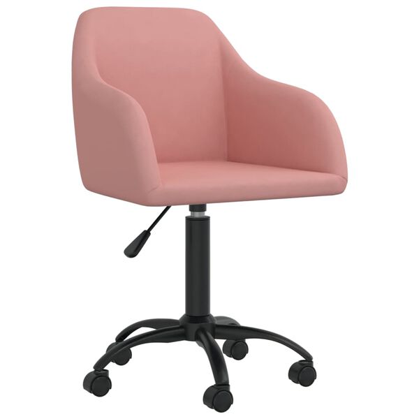 vidaXL Eetkamerstoelen draaibaar 6 st fluweel roze
