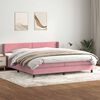 vidaXL Boxspring met matras fluweel roze 200x210 cm