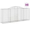 vidaXL Schanskorven 8 st gewelfd 300x50x120/140 cm ijzer